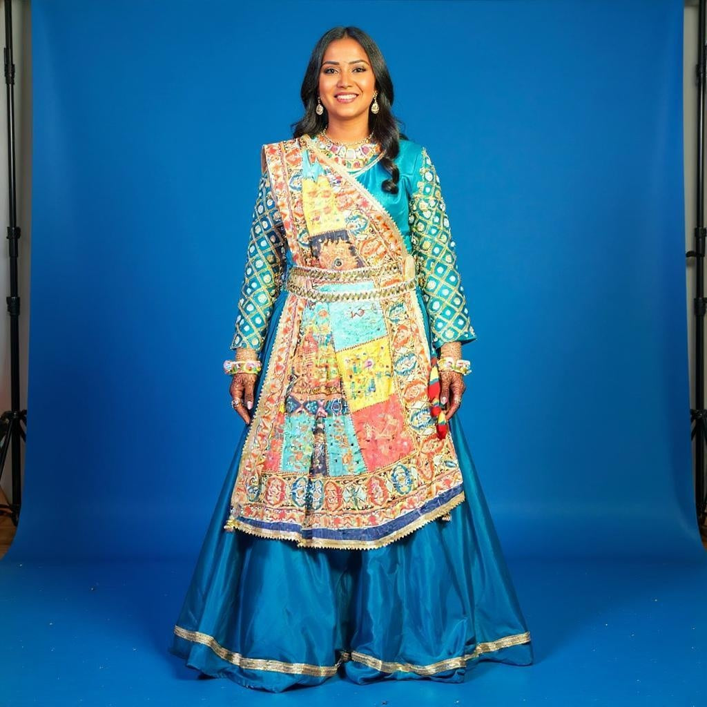 Choli Ghagra (Blue and Multicolour)