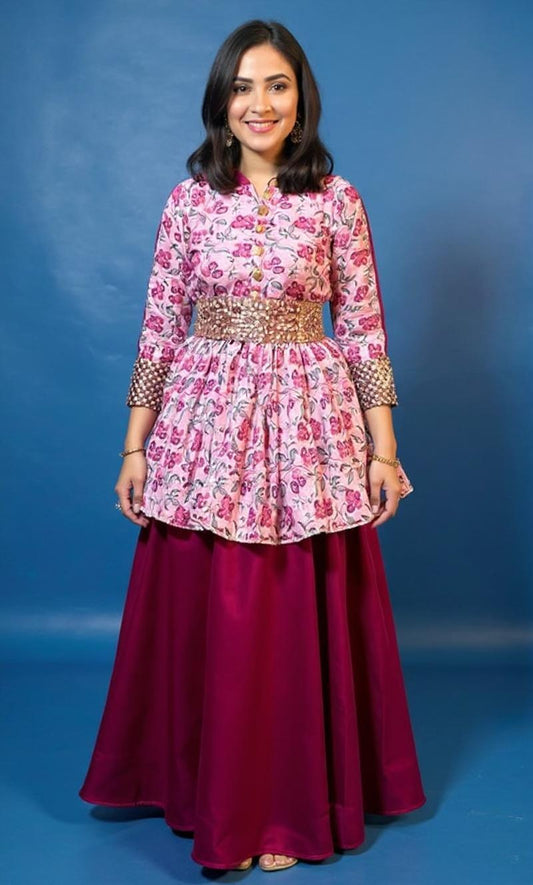 Ghagra Top Pink shade (gharara)