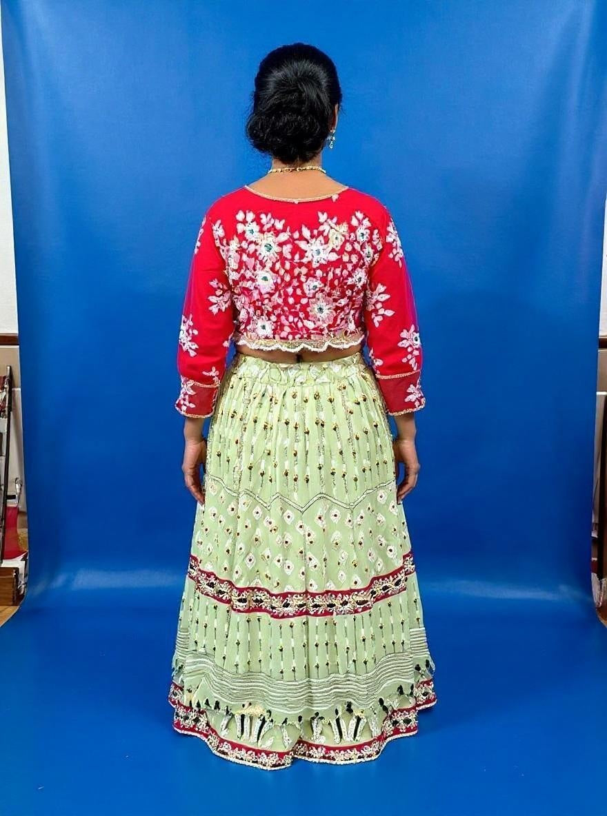 Chaniya Choli (Red and light green)