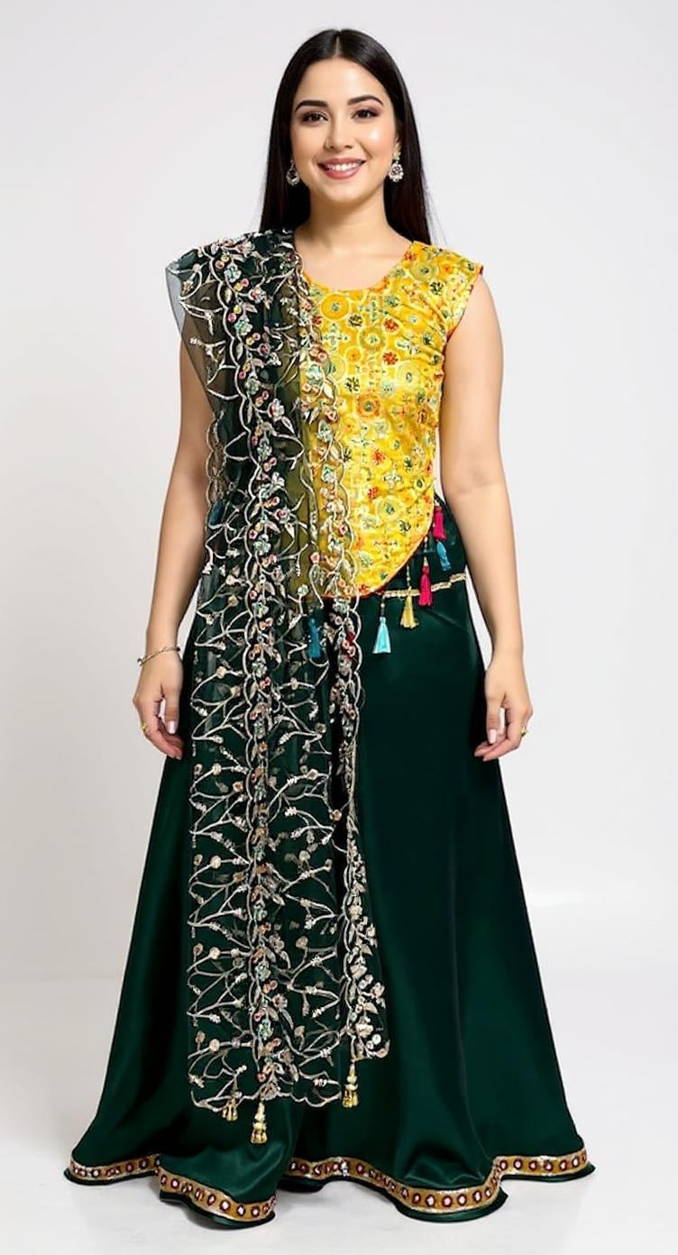 Plazo-Top with Dupatta or Jacket